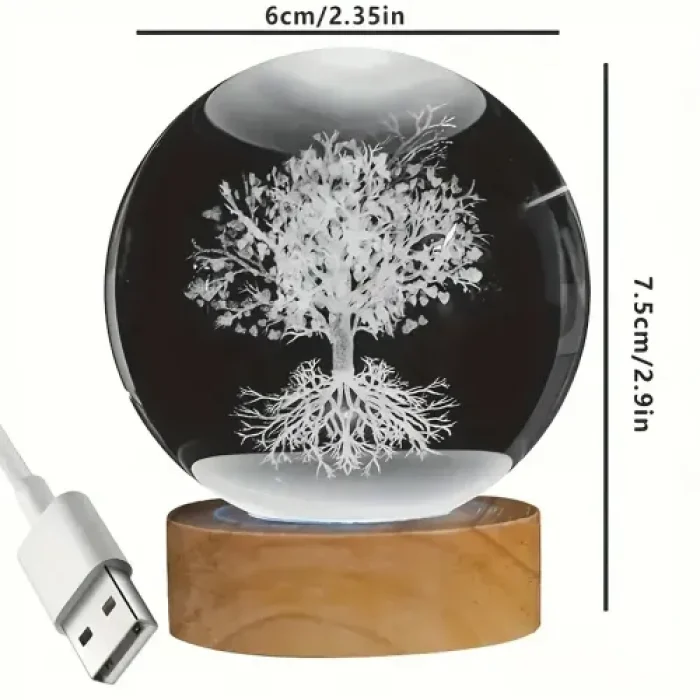 Ağaç Figürlü Plastik Altlıklı Cam Küre