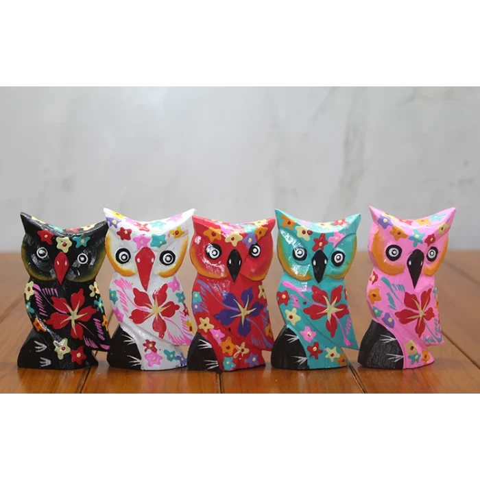 Ahşap 5li Baykuş Seti Model 1