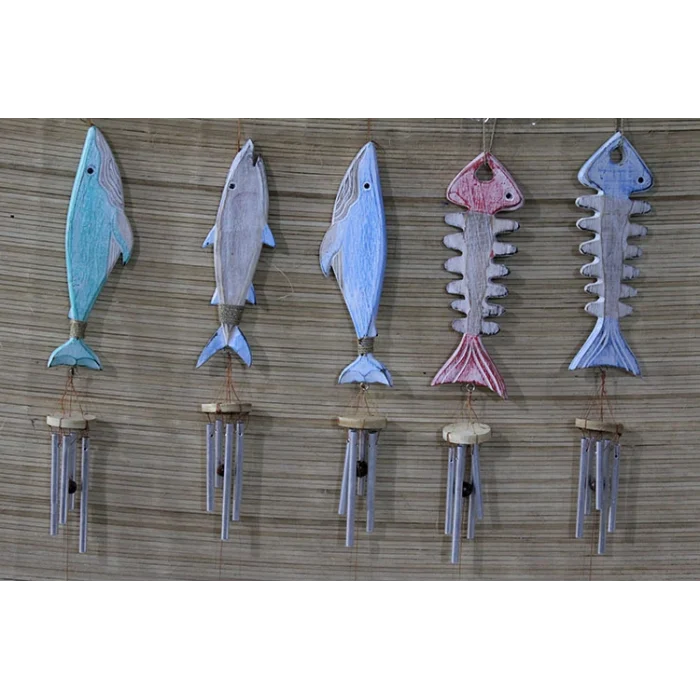 Ahşap Balıklı Metal Çan