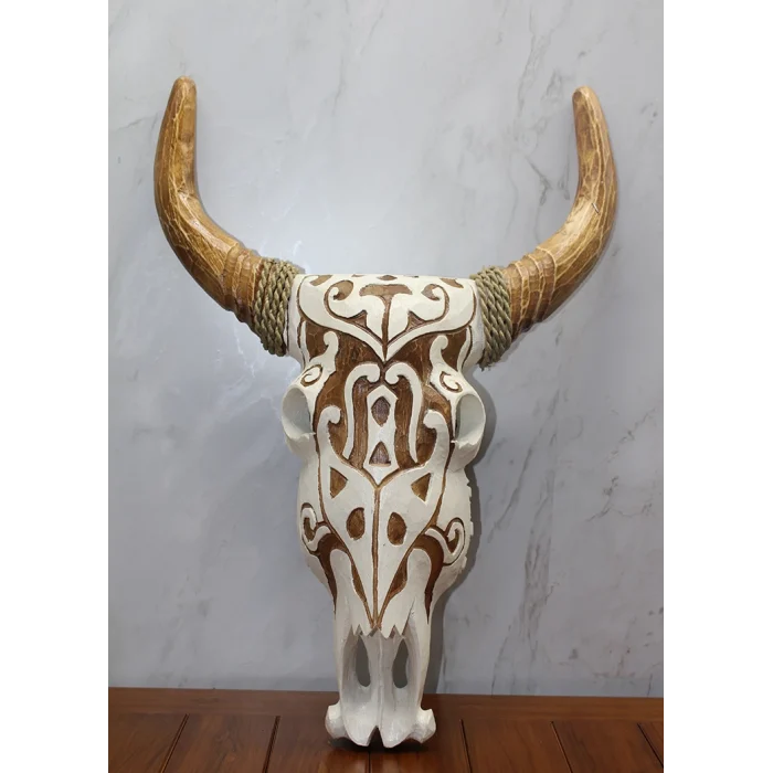 Ahşap Duvara Asmalı Bufalo Kafası