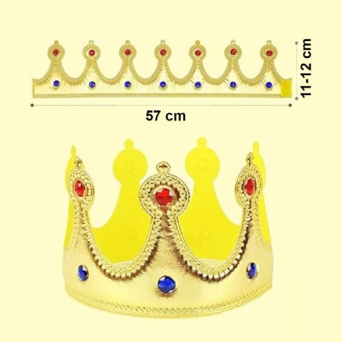 Altın Renk Eva Malzemeden İmal Çocuk Kral Tacı 57 cm
