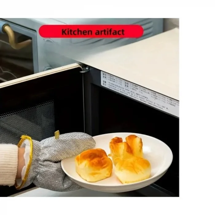 Alüminyum Folyo Yüzeyli Çok Amaçlı Bulaşık ve Fırın Eldiveni