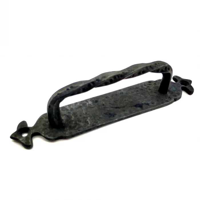 Antika Tarz Dekoratif Pirinç Burgulu Çekme Kol - 205x33 Mm, Oksit