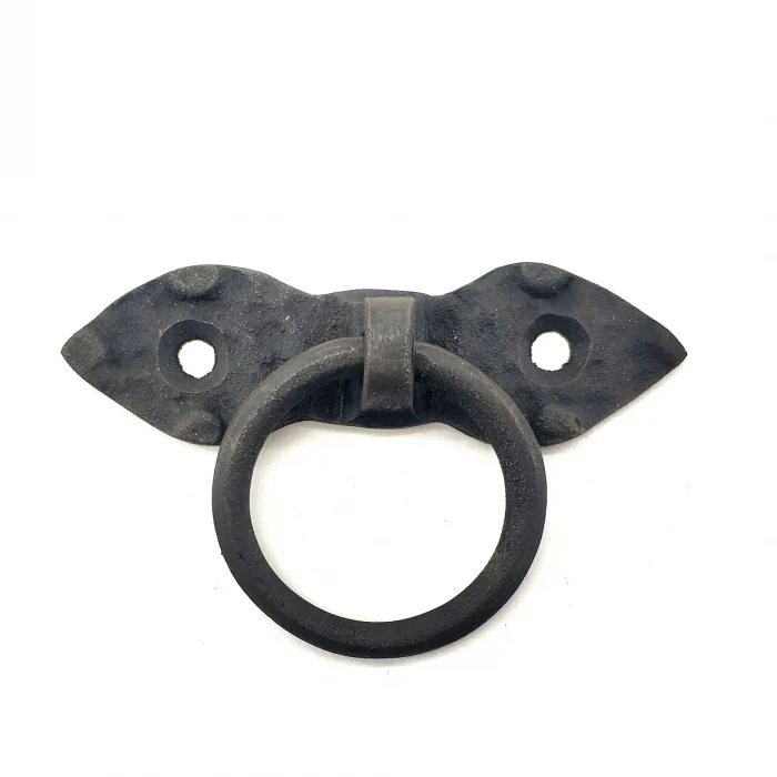 Antika Tarz Dekoratif Pirinç Yaprak Mobilya Kulbu, Kapı Kilit Halkası - 80 Mm, Oksit