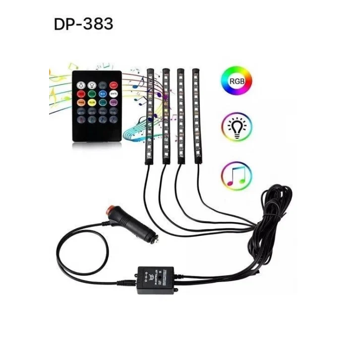 Araç İçi Ayak Altı Ses Duyarlı Şerit Led 4lü Set