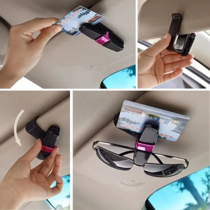 Araç İçi Güneşliğe Takılan 2'li Gözlük,kart,para Takmalık Aparat