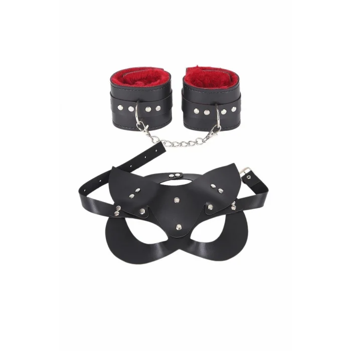 Maske Ve Kelepçe Deri Harness Özel Set