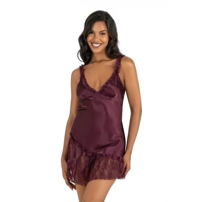 Bakır Kısa Saten Gecelik 8238