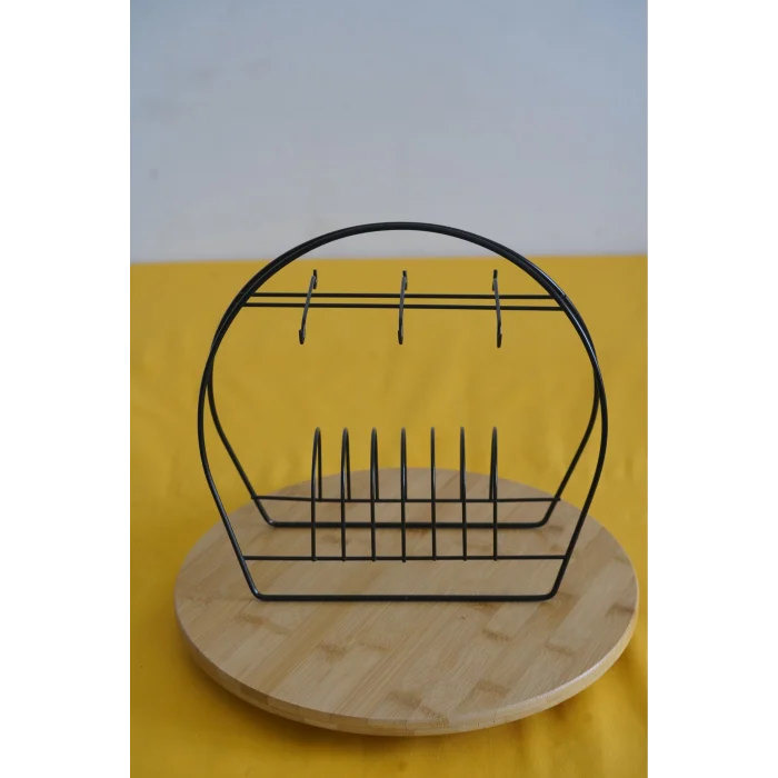 Askılı Yuvarlak Fincan Standı, Siyah Fincan Standı, Fincan Takımı Standı