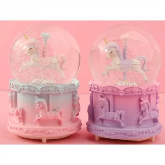 Orta Boy Işıklı Unicorn Kar Küresi