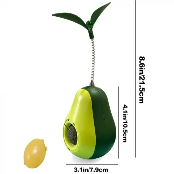 Avokado Şeklinde Kedi Naneli ve Mama Hazneli Kedi Oyuncağı