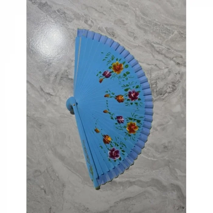 12li Bambu Çift Taraflı Renkli Yelpaze