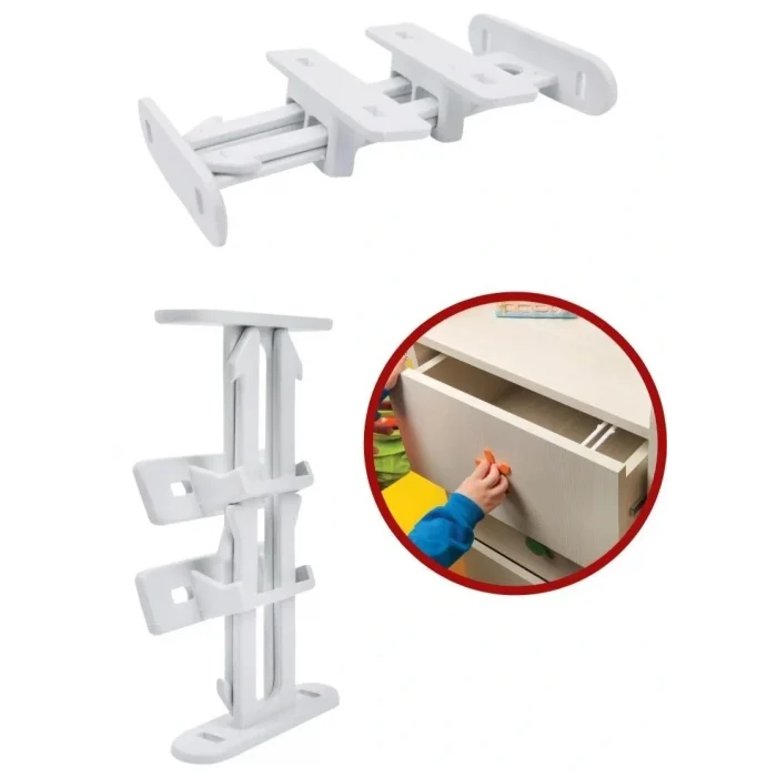 Bebek Çocuk Koruma Kilidi - Dolap Çekmece Kilidi Sürgülü Kilit
