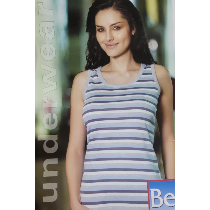 Berrak Çizgili Bayan Atlet 8008