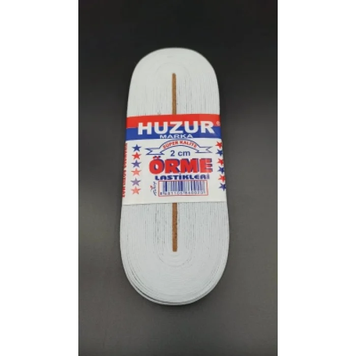Beyaz - 2cm Paça Lastik Yassı Geniş 10mt
