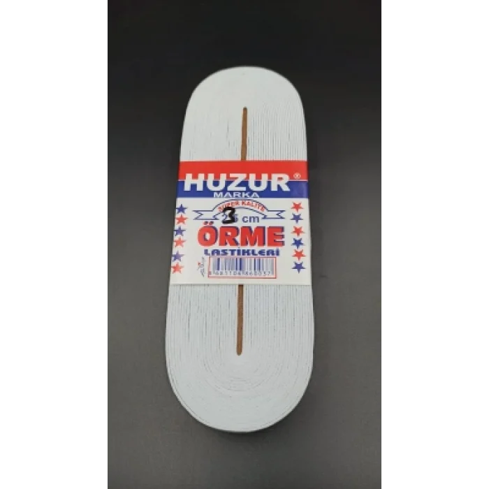 Beyaz - 3cm Paça Lastik Yassı Geniş 10mt.