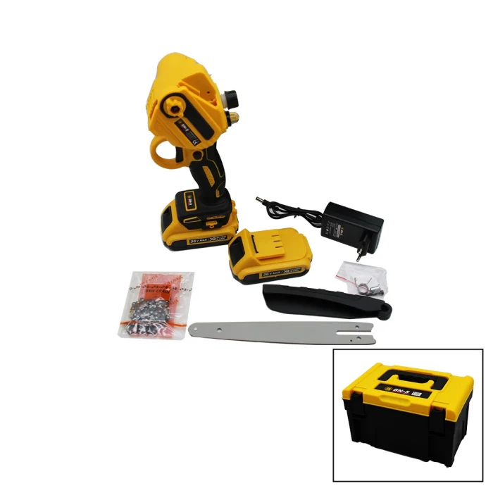 Budama - Dal Kesme Makinesi 36v 2.0ah Yağlı Pompalı - Zincirli Sarı Siyah Çantalı