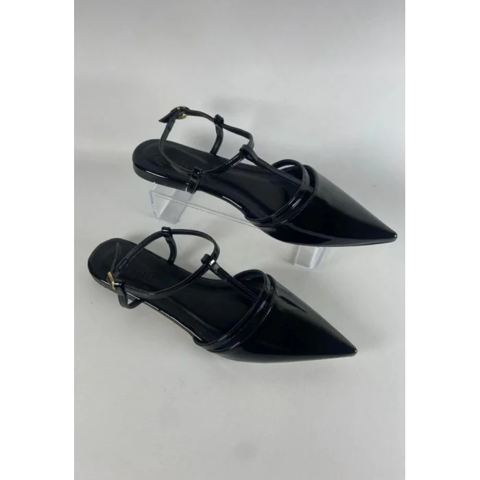 Canca Siyah Rugan Babet Ayakkabı