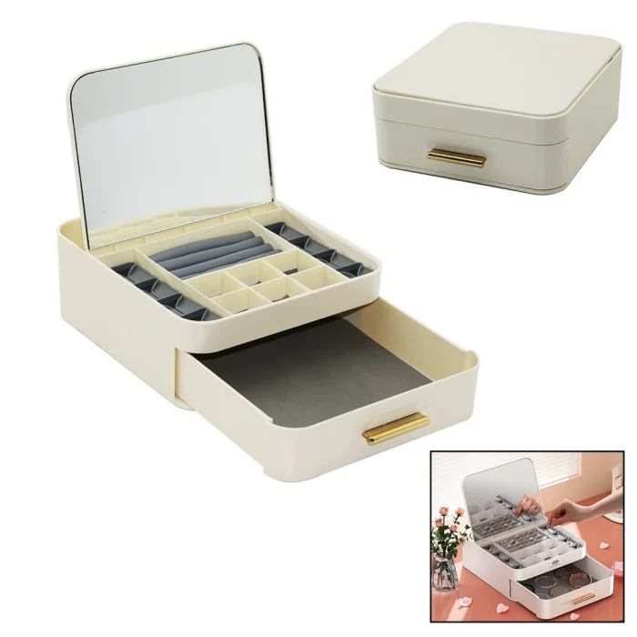 Çek-bırak=aç-kapa20x22 - Y:8.5cmaynalı Takı Organizer Çekmece+1 Kat-10 Bölme