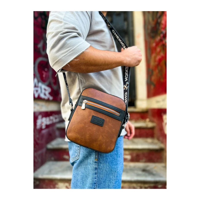 CH102 - Stealht Kare Erkek Çanta SIYAH/TABA