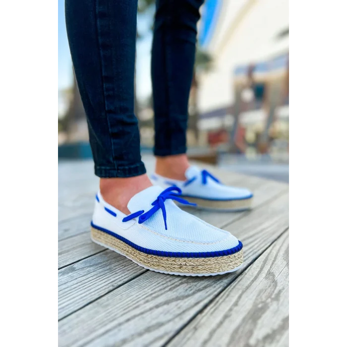 CH311 - Espadril Erkek Ayakkabı BEYAZ / SAX MAVI