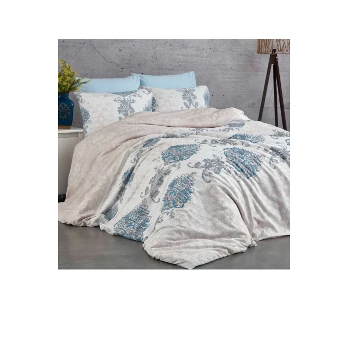 Çift Kişilik Nevresim Takımı Pamuklu Mavi Asalet