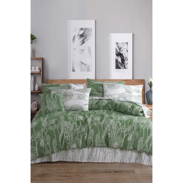 Çift Kişilik Nevresim Takımı Pamuklu Yeşil Düşler