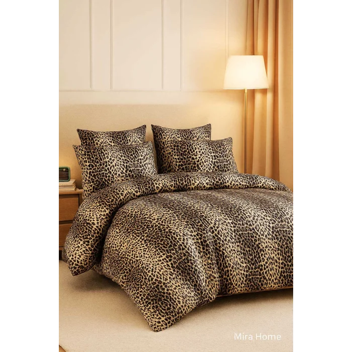 Çift Kişilik Pamuklu Nevresim Takımı Wild Leopard
