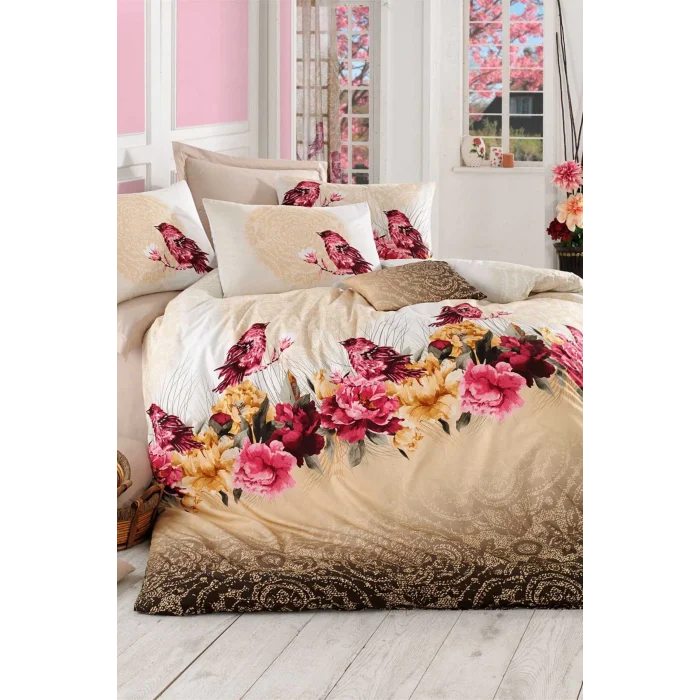 Çift Kişilik Ranforce Nevresim Takımı &#37;100 Pamuklu Çalıkuşu