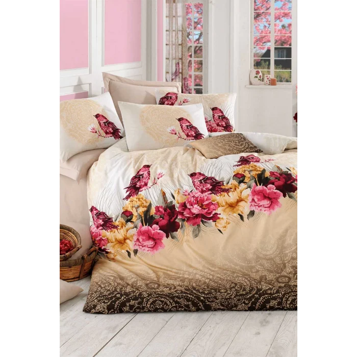 Çift Kişilik Ranforce Nevresim Takımı &#37;100 Pamuklu Çalıkuşu