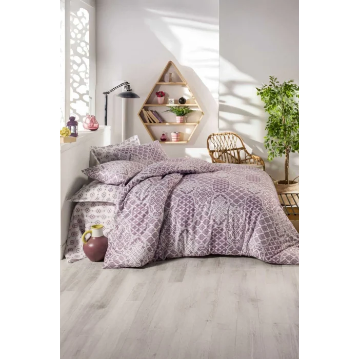 Çift Kişilik Ranforce Nevresim Takımı &#37;100 Pamuklu Zarafet