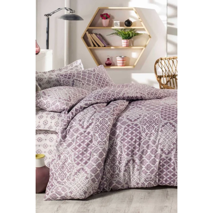 Çift Kişilik Ranforce Nevresim Takımı &#37;100 Pamuklu Zarafet