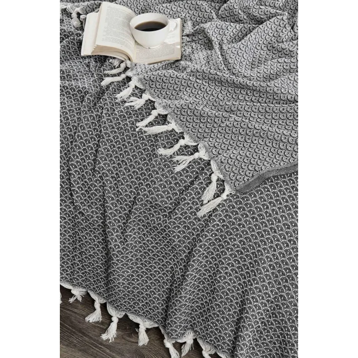 Çift Kişilik Yatak Pikesi Deniz Antrasit 200 x 230 Cm