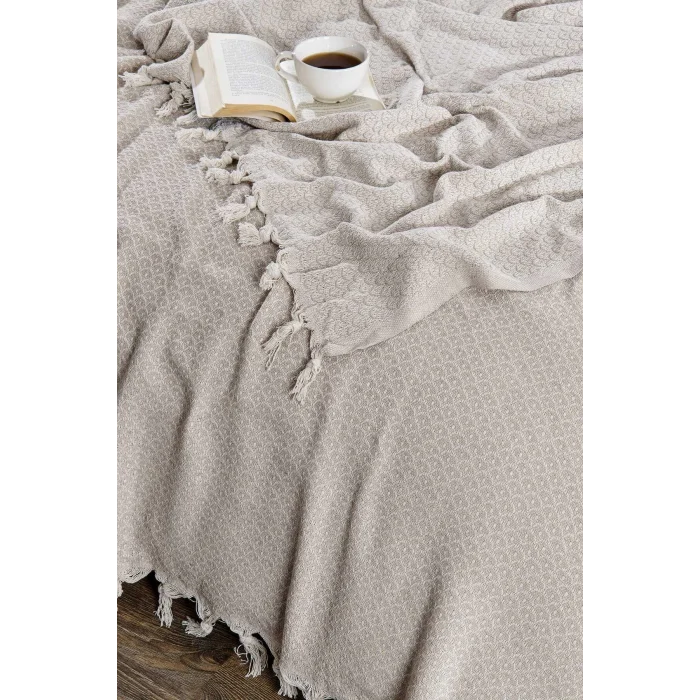 Çift Kişilik Yatak Pikesi Deniz Bej 200 x 230 Cm