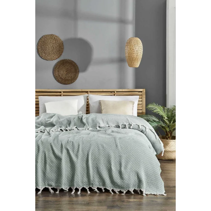 Çift Kişilik Yatak Pikesi Deniz Yeşil 200 x 230 Cm