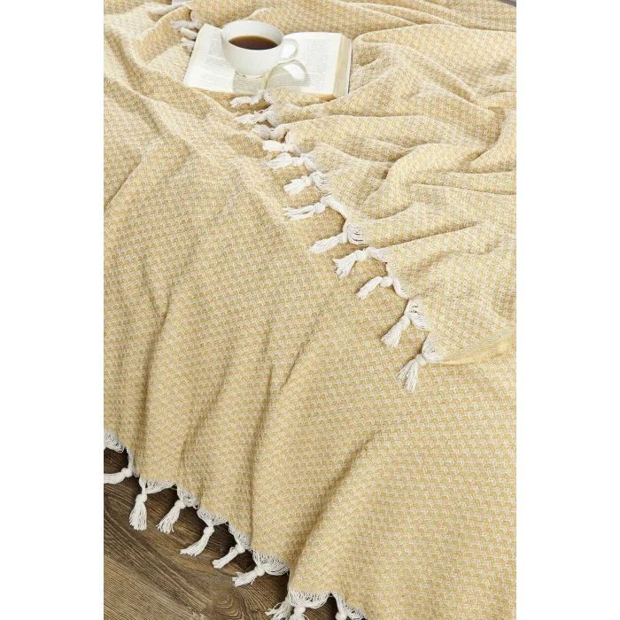 Çift Kişilik Yatak Pikesi Yelda Sarı 200 x 230 Cm