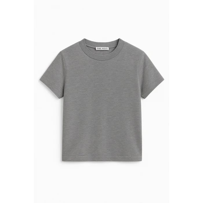 Crop Kısakollu Body Gri Renk