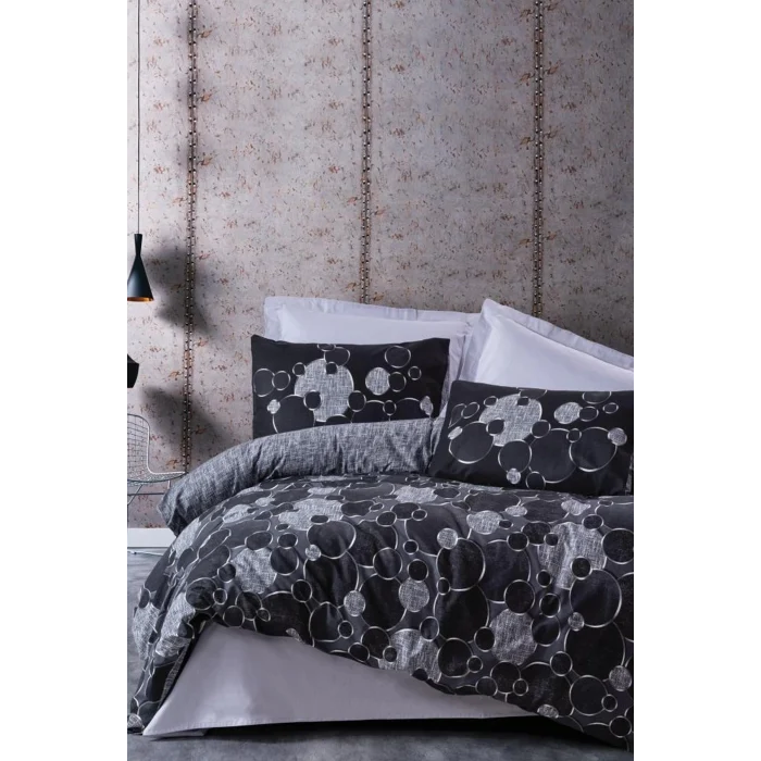 Dark Çift Kişilik Nevresim Takımı Round Gri
