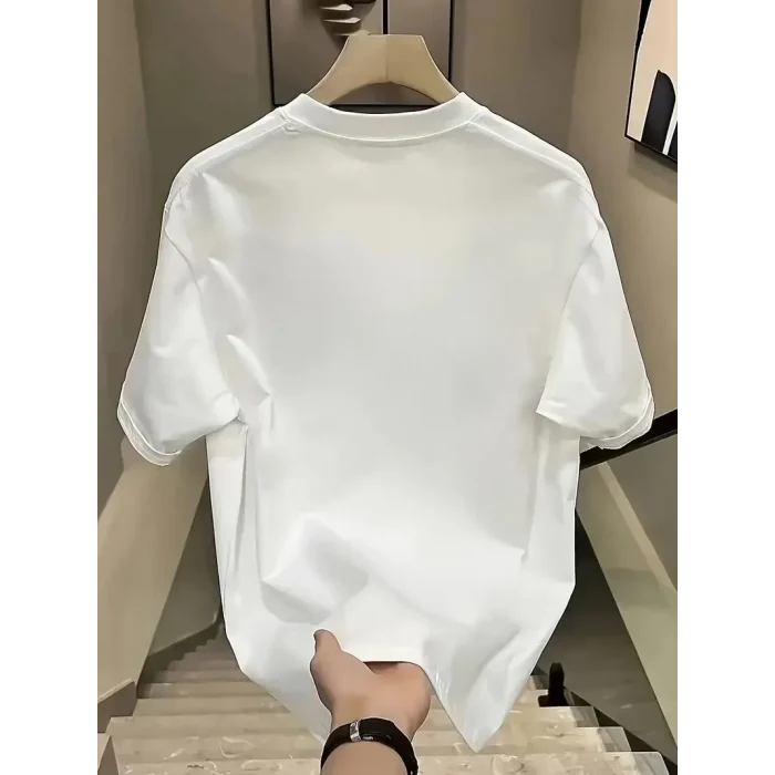 Day One Baskılı Oversize Bisiklet Yaka T-shirt - Beyaz
