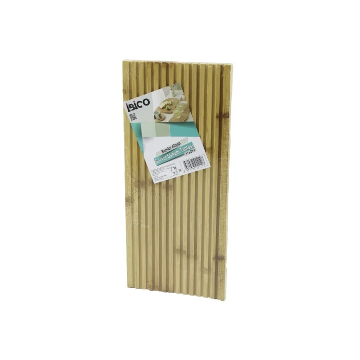 D.gen  Düz Kanallı  Çift Taraf=düz - Kanallı Ahşap Bambu Servis Sunum Tahtası  17 X 39 X 1.5cm