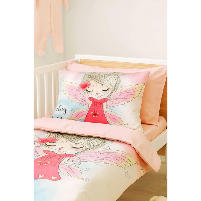 Dijital Baskılı 3d Pamuklu Yenidoğan Bebek Nevresim Takımı Angel Today