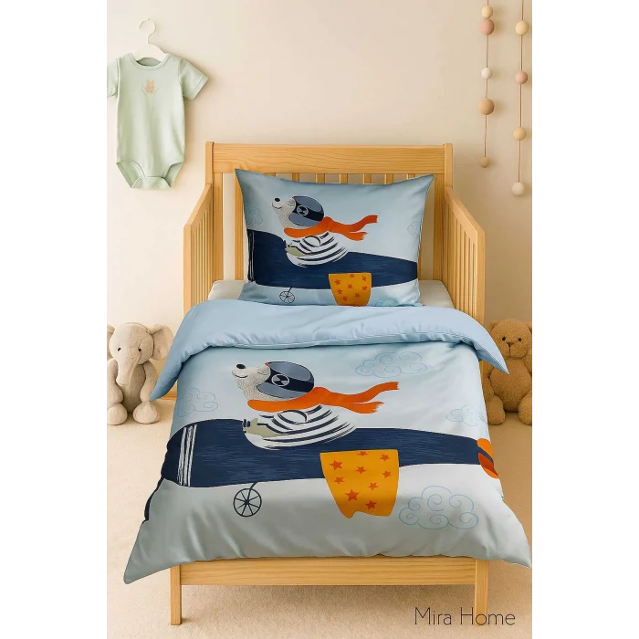 Dijital Baskılı 3d Pamuklu Yenidoğan Bebek Nevresim Takımı Fly Foggy