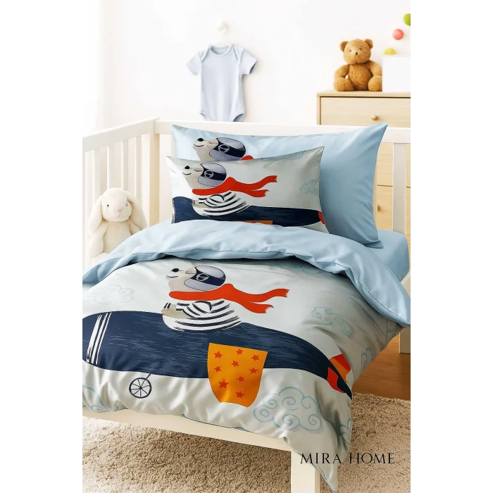 Dijital Baskılı 3d Pamuklu Yenidoğan Bebek Nevresim Takımı Fly Foggy