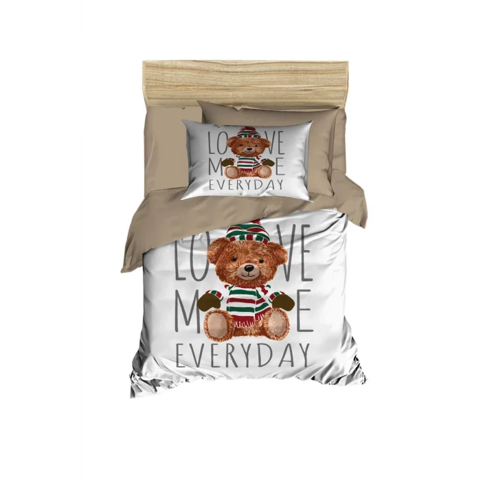 Dijital Baskılı 3d Pamuklu Yenidoğan Bebek Nevresim Takımı Love Me Everyday