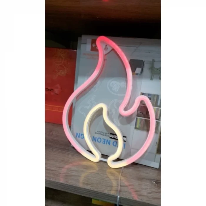 Duvara Asmalı Neon Alev Işık