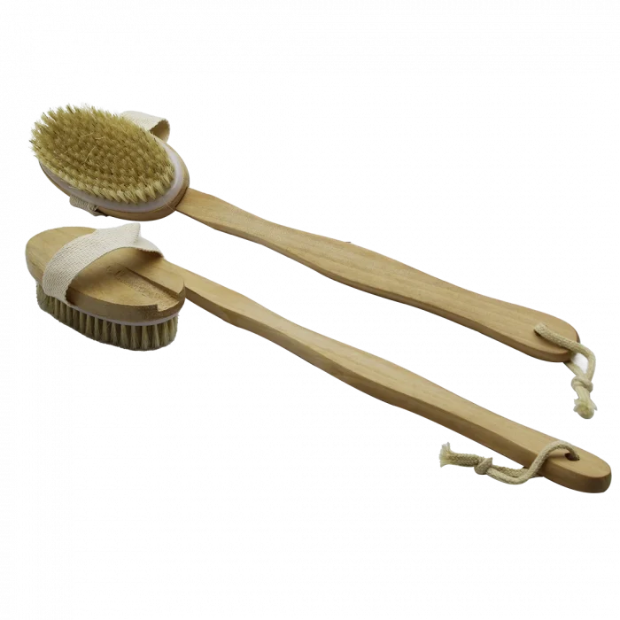 Ele Geçmeli - Saplı Ahşap Sırt Kesesi Duş Fırçası Lifi