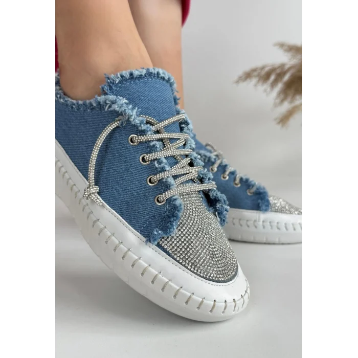 Enber Mavi Kot Bağcıklı Spor Ayakkabı