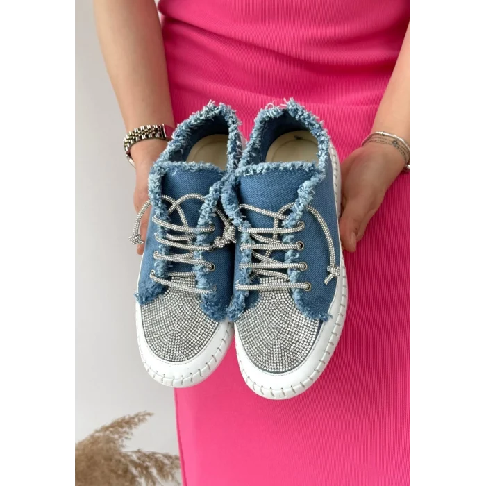 Enber Mavi Kot Bağcıklı Spor Ayakkabı