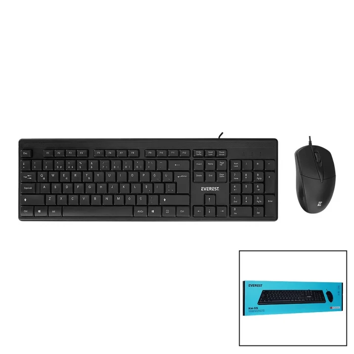 Everest Km-515  Usb Kablolu  Klavye - Mouse  Set   Q Klavye