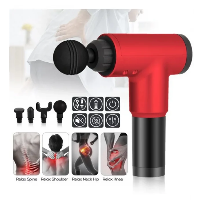 Fascial Gun Rh-320 6 Kademe Hız Ayarlı, 4 Parça Başlıklı, Usb Şarjlı, Masaj Tabanca Aleti